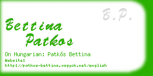 bettina patkos business card