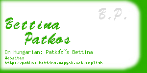 bettina patkos business card